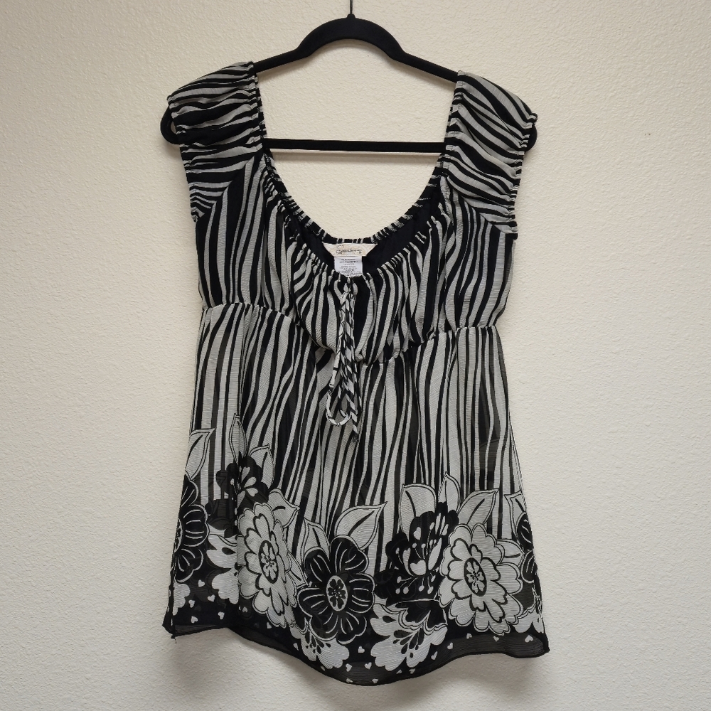Speechless Floral Babydoll Peasant Top